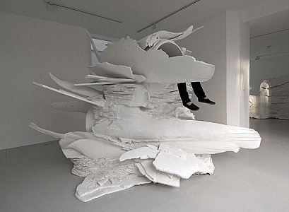 <i>Sediments Sentiments (Figures of Speech)</i>, 2007
Mixed media installation, live performance and pre-recorded sound-track
(wood, expandable foam , jesmonite and paint)
variable (approx. 295 x 450 x 300 cm)