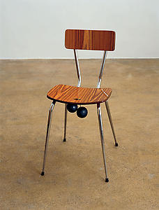 Richard Wentworth
<i>Lightweight Chair with Heavy Weights</i>, 1983
Laminated wood,steel,brass,lead & cable
76 x 38 x 39 cm