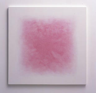 <i>Mist, </i> 2008
Red and Blue pencil on white aquacryl on canvas
100 x 100 cm
