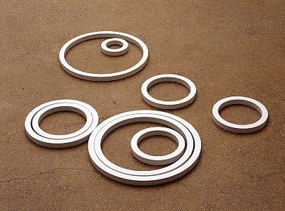 <i>Nine Measurements in White, </i>2005
Painted aluminium
Dimensions variable