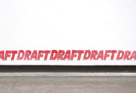 Ceal Floyer, <i>Draft, </i>2005, Ink on door, Dimensions variable
