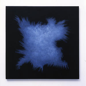 Flicker, 2008
Blue and white pencil on black aquacryl on canvas
70 x 70 cm