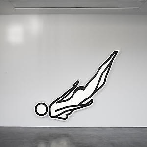Christine swimming. 2, 2008
Acrylic, aluminium, vinyl and fluorescent light
214.7 x 264.7 x 21 cm