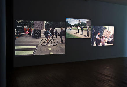 Sharon Hayes
<i>In the Near Future</i>, 2005 - ongoing
Multiple slide projections.
Installation view, LUX 28, London.