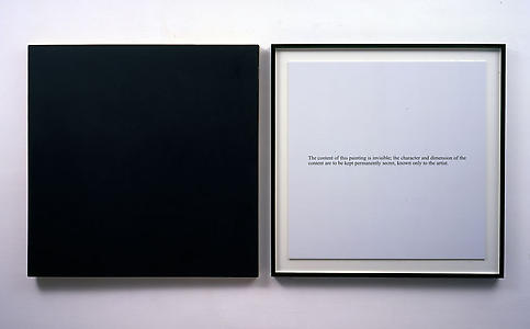 Art & Language
<i>Secret Painting</i>,1967-68
Liquitex on canvas and photostat
Part 1: 92 x 92 x 5 cm
Part 2 : 92 x 92 x 5 cm