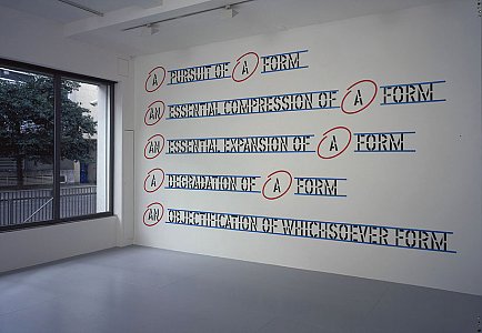 Lawrence Weiner
<i>WITHIN A REALM OF RELATIVE FORM, </i>2005
Language and the materials referred to
Dimensions variable