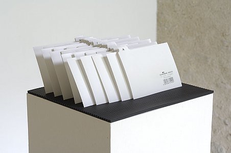Ceal Floyer, <i>Order, </i>2007, Index cards, rubber matting, 130 x 27.5 x 29.5 cm