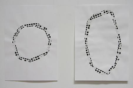 Alice Channer
<i>Other-Directed</i>, 2009
Cigarette ash, pencil and gouache in and on paper
84 x 60 cm each