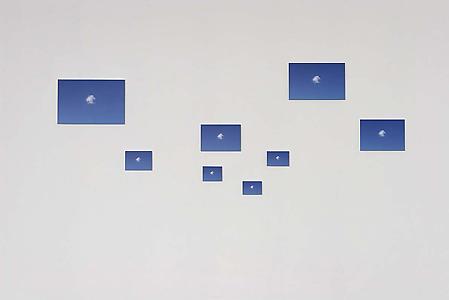 Ceal Floyer, <i>Cumulus,</i> 2008, Mounted C-type prints, 8 parts, 30 x 45 cm, 25 x 38 cm, 21 x 30 cm, 18 x 27 cm, 13 x 18 cm, 10 x 15 cm, 9 x 13 cm