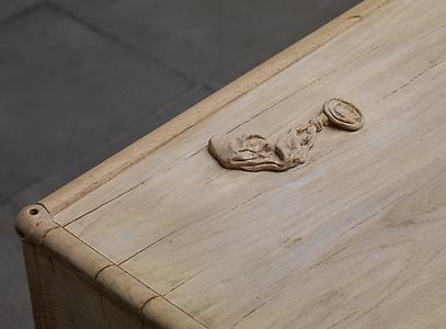 Ryan Gander
<i>The way things collide (condom, meet USM cabinet),</i> 2012
Detail
Beech
85.8 x 45 x 74.5 cm