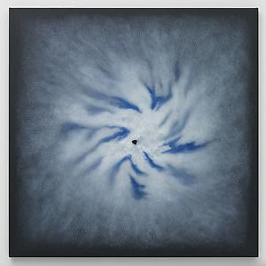 Shirazeh Houshiary
<i>Delirium,</i> 2012
Pencil, pigment on black and white aquacryl on canvas and aluminium
120 x 120 cm