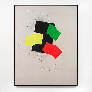 John Latham
<i>Red, Green and Yellow, </i>1967
Spray paint on canvas
213 x 168 x 5 cm
