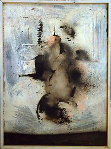 John Latham
<i>Sleep, </i>1955
Emulsion and spray paint on board
91 x 122 cm