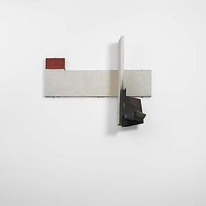 John Latham
<i>Latter Day Observer, </i>1963
Books, wires, wire-mesh, plaster, paint on canvas on hardboard
97 x 122 x 26 cm