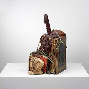 John Latham
<i>Firenze, </i>1967
Polystyrene foam and books, plastic tubes, metal pipes
76 x 57 x 61 cm