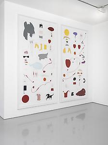 Jorinde Voigt
<i>Words and Views I-II
Fragmente einer Sprache der Liebe / Fragments of a Language of Love </i>, 2012
Coloured vellum & Ingres paper, pencil, ink on watercolour paper
Diptych
277 x 140 cm each, paper size
c. 287 x 152 cm each, framed