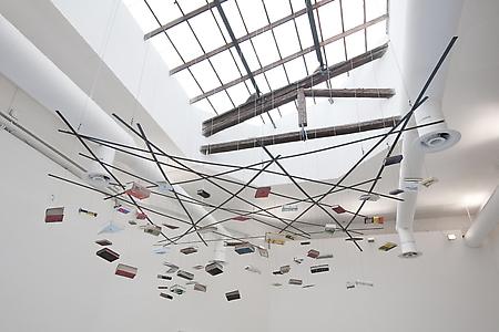Richard Wentworth
<i>Firma Terra Firma Terra,</i> 2009
Books, steel, and cable
Dimensions variable (approx. 3 m X 3 m x 1.5 m, suspended)
ed.unique