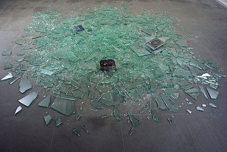 John Latham
<i>God is Great (#4), </i>2005
Glass, books, silicone
Dimensions variable