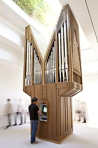 <i>Algorithm</i> 2011
Atm, Pipe Organ, Computer
232 x 120 x 59 in
Installation view: “Gloria” US Pavilion, presented by the Indianapolis Museum of Art, 54th International Art Exhibition, La Bienal di Venezia
Photo: Andrew Bordwin