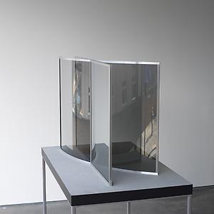 <i>One Straight Line Crossed by One Curved Line, </i>2007-2008
2-way mirror glass
1070 x 670 x height 710 mm