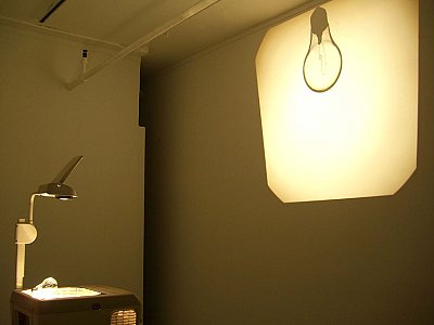 Ceal Floyer, <i>Overhead Projection,</i> 2006, Incandescent light bulb and overhead projector, Dimensions variable