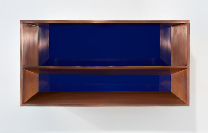 <i>Untitled (81-87 Bernstein)</i>
1981
copper, blue plexiglas
19 5/8 x 39 3/8 x 19 5/8 inches