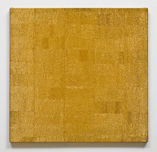 <i>Like new</i>, 2010-2011
glass beads, cotton, stretched over frame
28 1/2 x 29 inches