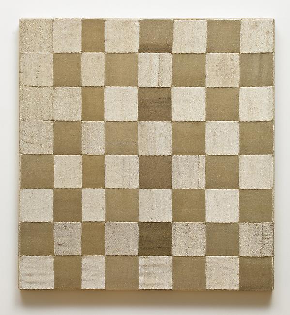 <i>Lost, found</i>, 2009-2011
glass beads, cotton, steel stretcher frame
38 1/2 x 36 1/8 x 1 3/4 inches