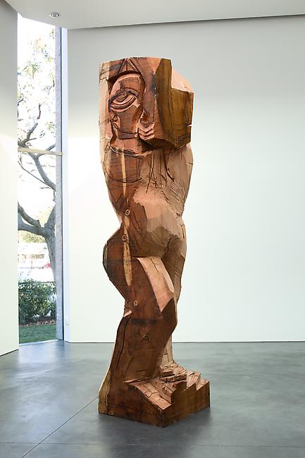 <i>Rattlesnake figure (carving)</i>, 2010
Redwood, graphite and charcoal
144 x 30 x 30 inches