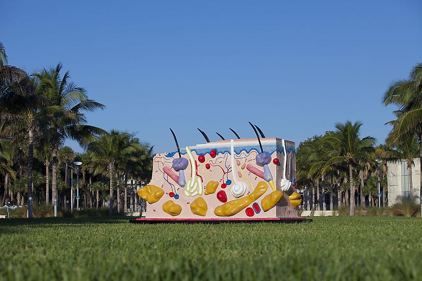 <b>DAMIEN HIRST</b>
<i>Sensation</i>, 2003
acrylic paint on bronze
78 x 124 1/2 x 65 inches (198.1 x 316.2 x 165.1 cm)