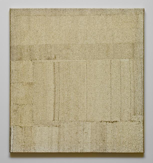 <i>Glass darkly</i>, 2009-2011
glass beads, cotton 
40 1/4 x 38 inches