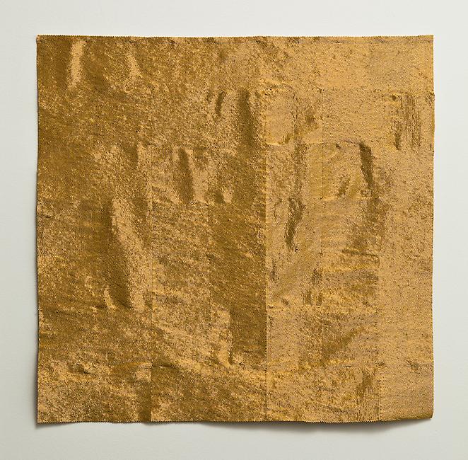 <i>Almost Wonderful</i>, 2010-2011
24 karat gold plated squares, cotton
22 1/4 x 23 inches