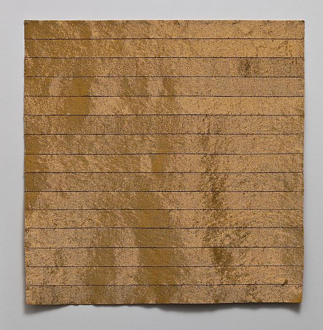 <i>Solid</i>, 2010-2011
24 karat gold-plated beads, cotton
24 x 23 1/2 inches