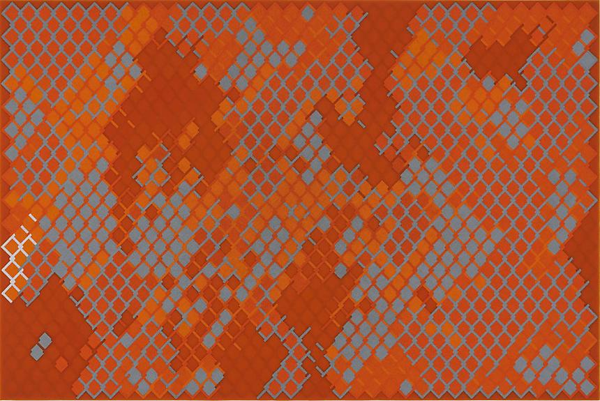 <i>Conditions of Capture</i>
2008
glass beads on aluminum panel
60 x 90 inches (152.4 x 228.6 cm)