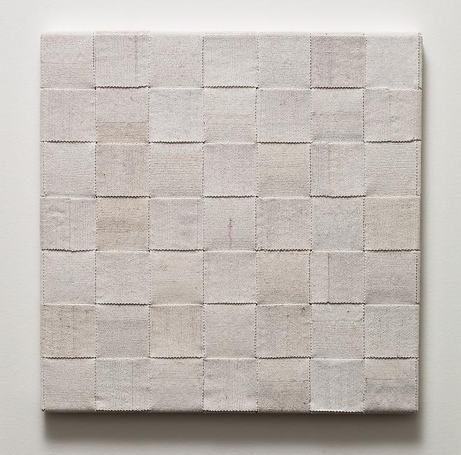<i>Save me</i>, 2010-2011
glass beads, cotton, stretcher frame
18 3/4 x 18 3/4 x 1 1/2 inches