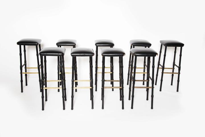Jacques Adnet Set Of 5 Bar Stools Sold Collections Jacques Adnet Set Of 5 Bar Stools Sold