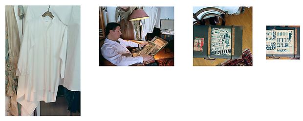 <i>Authentication. Claus Jahnke, costume historian, examining a document relating to an item in his collection</i>, 2010 Image