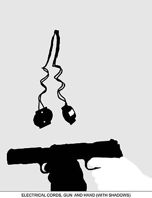 <b>Sediment (Part Two): Electrical Cords, Gun and Hand (With Shadows)</b>, 2010 Image