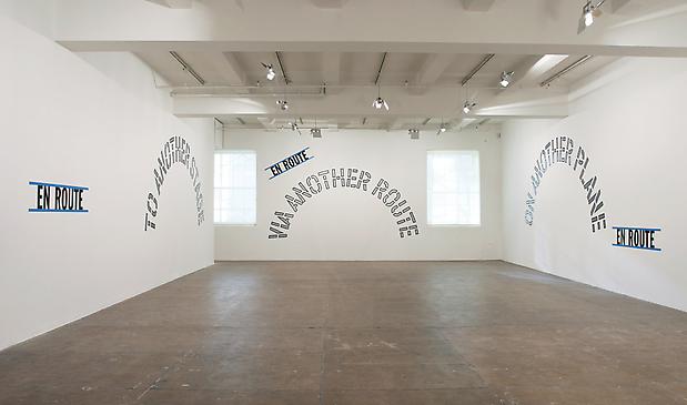 Installation view:
<b>EN ROUTE:AT ANOTHER TIME
EN ROUTE:TO ANOTHER STAGE
EN ROUTE: IN ANOTHER COURT
EN ROUTE: ON ANOTHER PLANE
EN ROUTE: VIA ANOTHER ROUTE</b>, 2005 Image