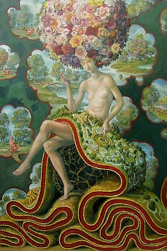 Julie Heffernan
Study for Self Portrait as Flat World, 2009
oil on canvas
36 x 24 inches