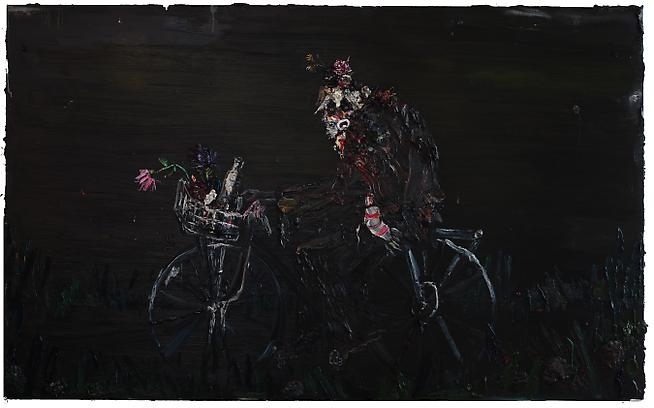 <p class="unit_copy text_center">Hobo on Bike, 2009
<br />oil on linen
<br />84 x 136 inches</p>