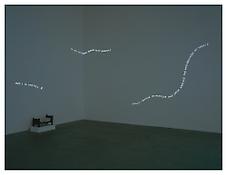 <i>Questions</i>
1981-2002
405 slides, 5 projectors, 2 dissolve units, painted polyurethane, black rubber, turn table, CD and CD player 
Dimensions variable
