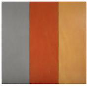 <i>For Pearl</i>
1970
Oil and beeswax on canvas
Three panels (each): 96 x 32 3/4 inches; 244 x 83 cm
Overall: 96 x 98 5/8 inches; 244 x 250 cm