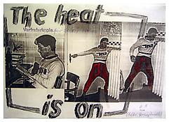 Reinhard Mucha
<i>Untitled (to the people of Birmingham)</i>
1991
Photocopy, oil paint, ink, pencil on paper
10 5/8 x 10 5/8 inches;  27 x 27 cm