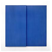 <i>Blue Tablet</i>
1962
Oil on canvas, two joined panels
92 x 92 x 4 1/2 inches; 234 x 234 x 12 cm