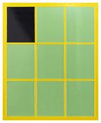 <i>Anxiety and the Horse.  Green Window</i>
2011
Enamel on aluminum
48 x 39 inches; 122 x 99 cm