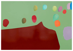 <i>Anxiety and the Horse.   ♀</i>
2011
Enamel on canvas
108 1/4 x 154 1/2 inches; 275 x 392 cm