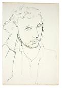 <i>Self-Portrait</i>
1949
Ink on paper
17 3/4 x 12 inches; 45 x 30 cm