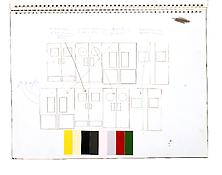 Gary Hume
<i>Sketchbook</i>
1990
Spiral-bound
21 sheets 
Ink, graphite and collage on paper
12 x 16 inches; 30.5 x 41 cm