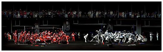 <i>F1 Boxenstopp I</i>
2007
C-print mounted on plexiglas in artist's frame
74 x 200 inches; 188 x 508 cm